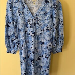 Lilly Pulitzer Blue and White Patterned Dress